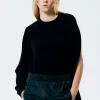 Tibi Feather Weight Cashmere Easy Cocoon Tunic Black Clearance