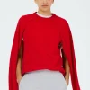 Tibi Feather Weight Cashmere Easy Cocoon Tunic Red Online