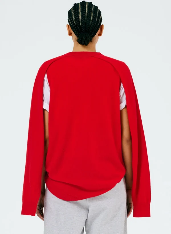 Tibi Feather Weight Cashmere Easy Cocoon Tunic Red Online
