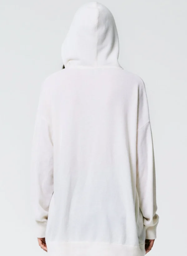 Tibi Feather Weight Cashmere Easy Men's Hoodie Ivory Shop