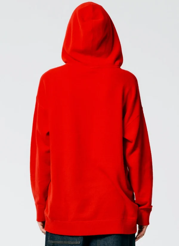 Tibi Feather Weight Cashmere Easy Mens Hoodie Red Best