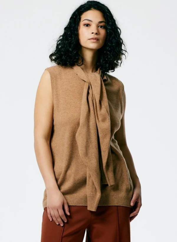 Tibi Feather Weight Cashmere Easy Cocoon Tunic Sand Hot