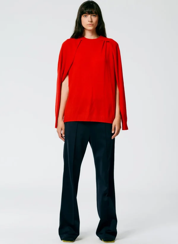 Tibi Feather Weight Cashmere Easy Cocoon Tunic Red Online