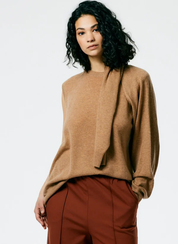 Tibi Feather Weight Cashmere Easy Cocoon Tunic Sand Hot
