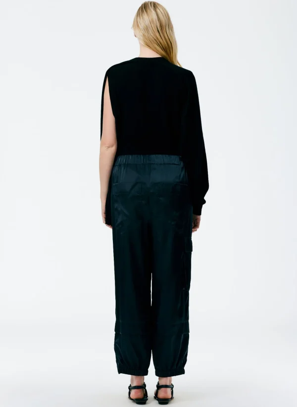 Tibi Feather Weight Cashmere Easy Cocoon Tunic Black Clearance