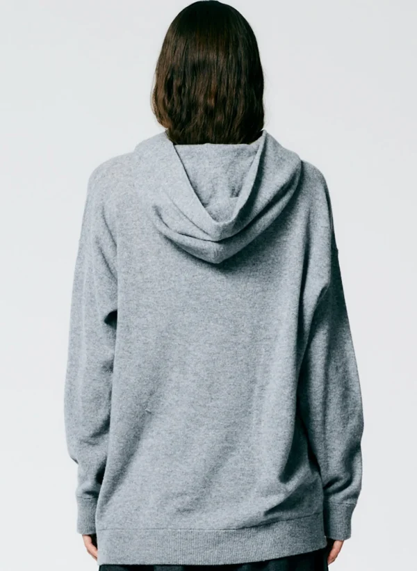Tibi Feather Weight Cashmere Easy Men's Hoodie Heather Grey Fashion