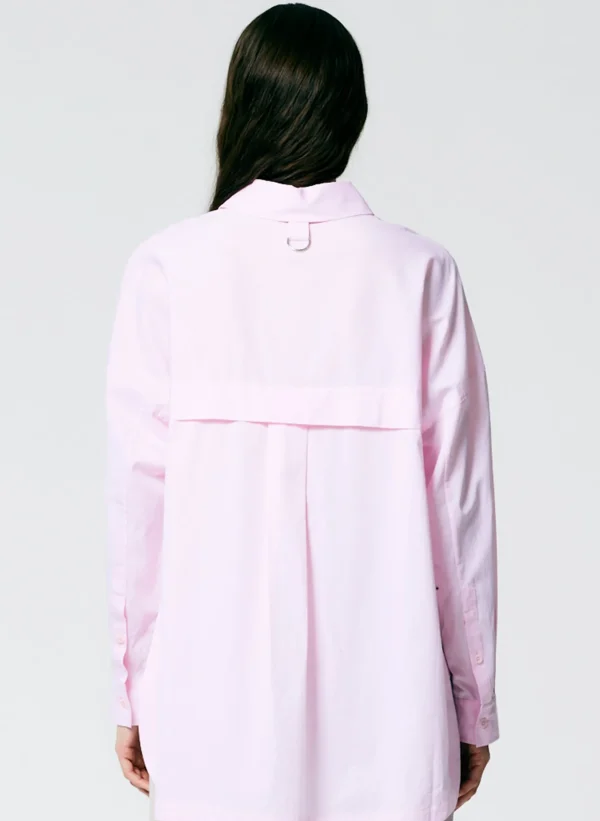 Tibi Gabe Oversized Shirt Pink Outlet