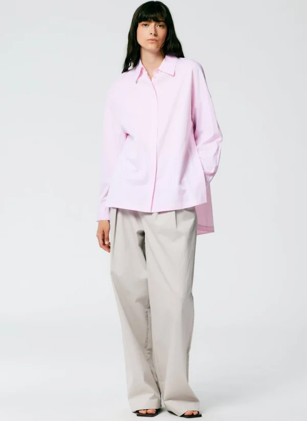 Tibi Gabe Oversized Shirt Pink Outlet