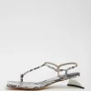 Tibi Georgia Embossed Snake Sandal Grey Embossed Snake Best Sale