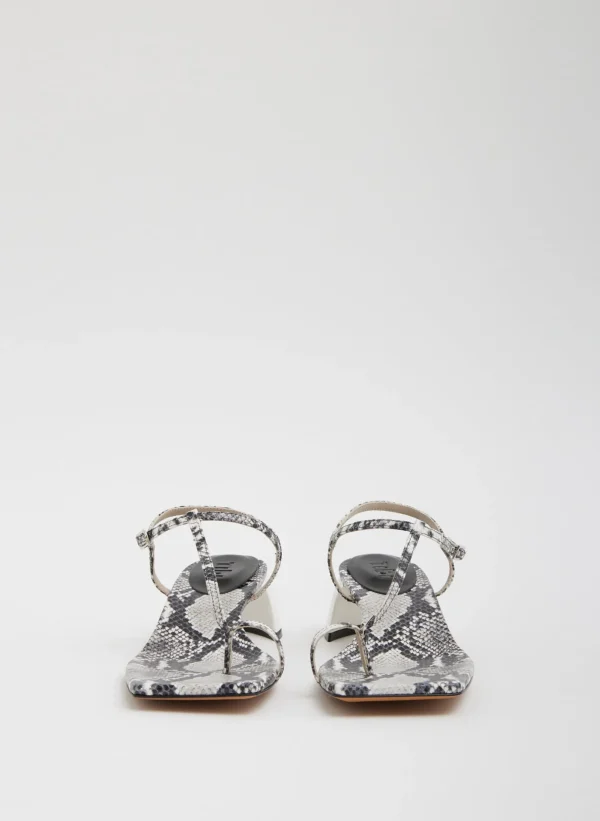 Tibi Georgia Embossed Snake Sandal Grey Embossed Snake Best Sale