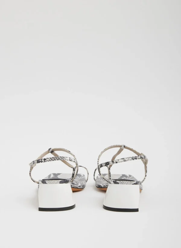 Tibi Georgia Embossed Snake Sandal Grey Embossed Snake Best Sale