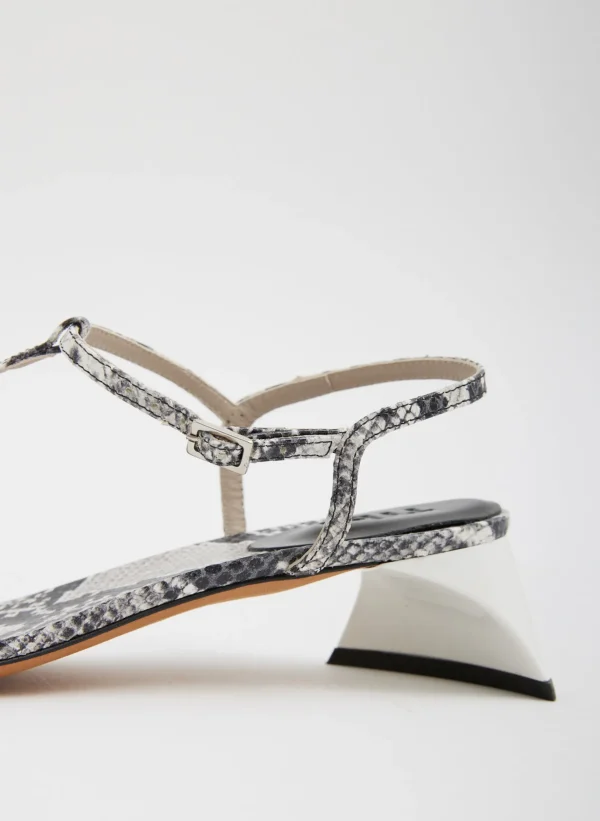 Tibi Georgia Embossed Snake Sandal Grey Embossed Snake Best Sale