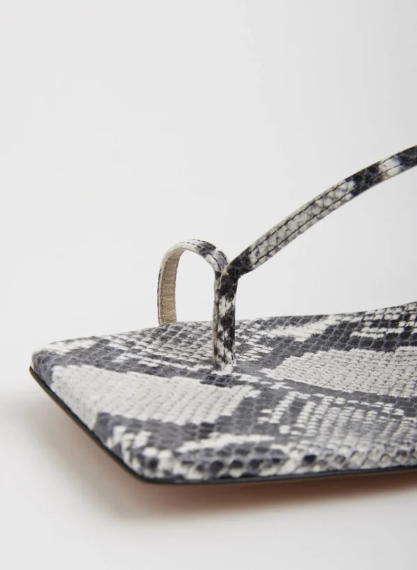 Tibi Georgia Embossed Snake Sandal Grey Embossed Snake Best Sale