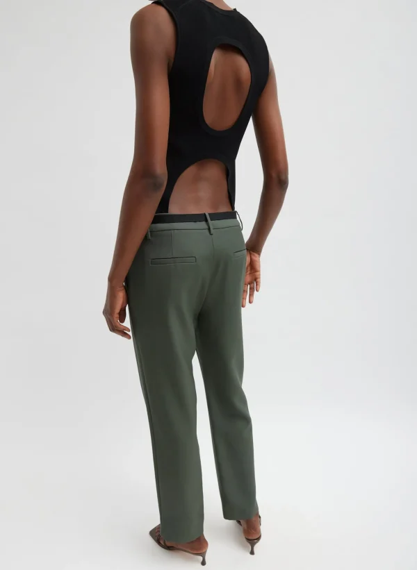 Tibi Grain De Poudre Lennon Ankle Pant Grey Pine Sale