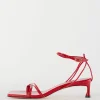 Tibi Harper Naplack Sandal Cherry Red Online