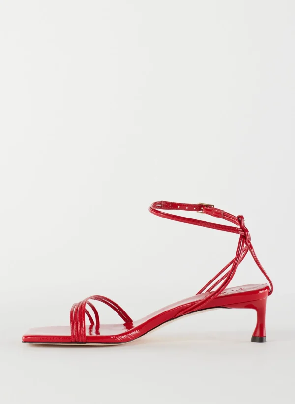 Tibi Harper Naplack Sandal Cherry Red Online