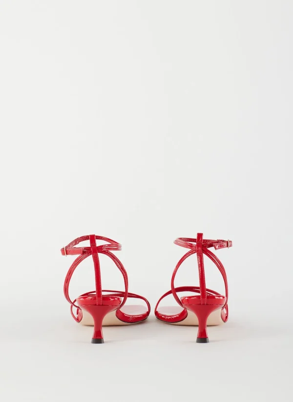 Tibi Harper Naplack Sandal Cherry Red Online