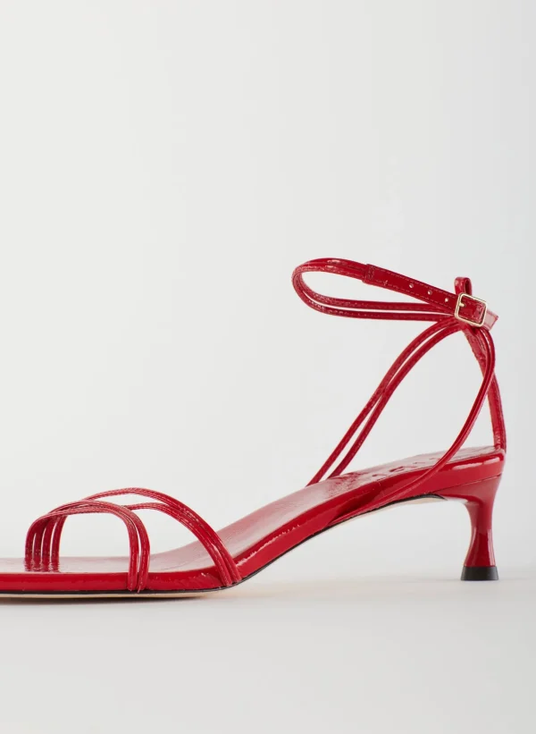 Tibi Harper Naplack Sandal Cherry Red Online