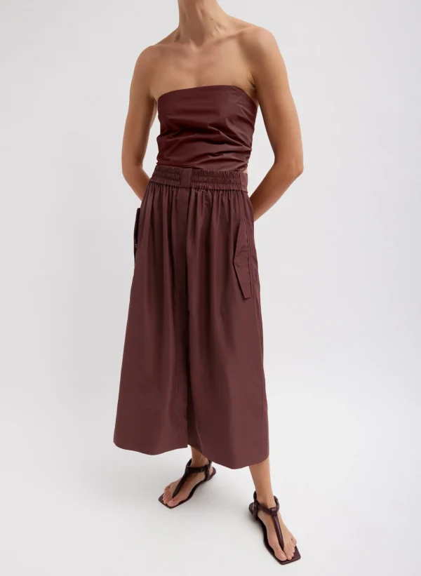 Tibi Italian Sporty Nylon Full Skirt Cinnamon Clearance