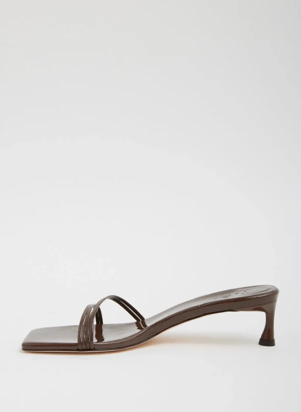 Tibi Jim Naplack Sandal Brown Sale