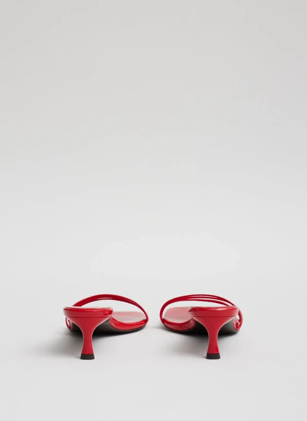 Tibi Jim Naplack Sandal Cherry Red Best Sale