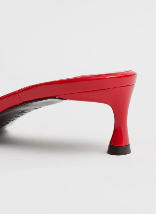 Tibi Jim Naplack Sandal Cherry Red Best Sale