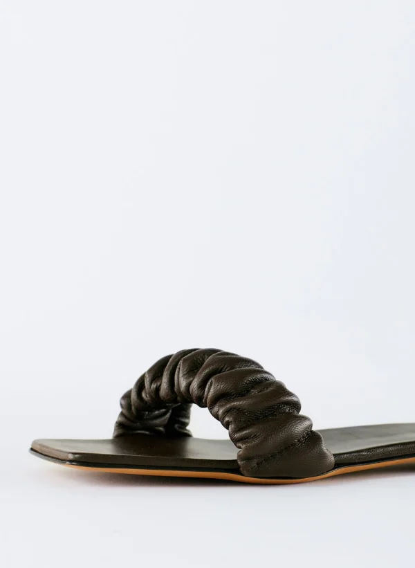 Tibi Jordan Nappa Sandal Brown Sale