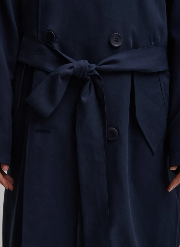 Tibi Lancaster Trench Navy Discount