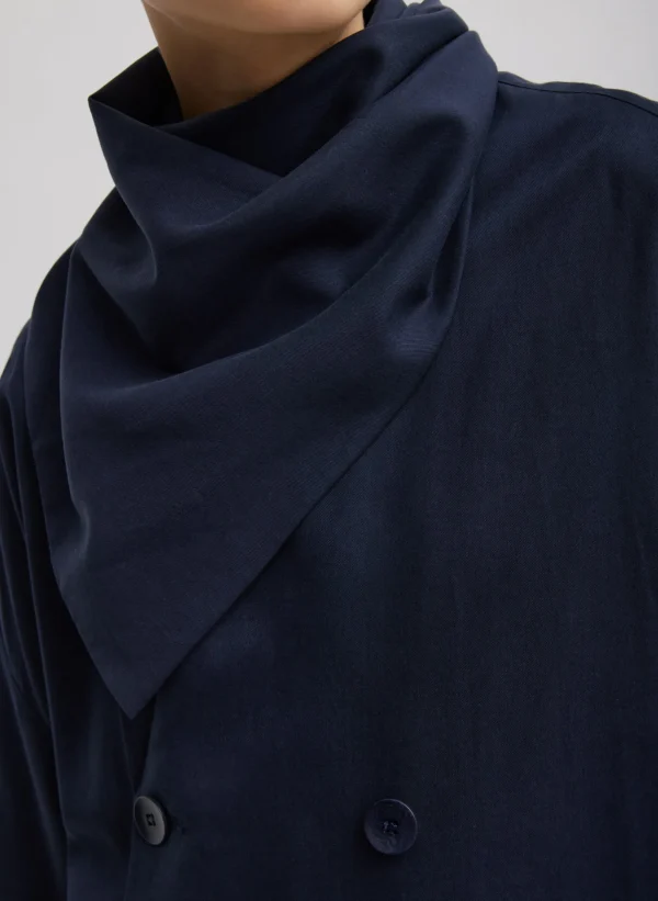 Tibi Lancaster Trench Navy Discount