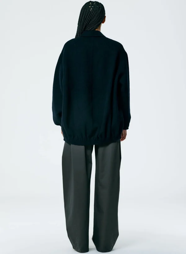 Tibi Luxe Wool Angora Oversized Bomber Navy Online