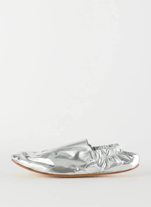 Tibi Metallic Mikhail Flat Silver Discount