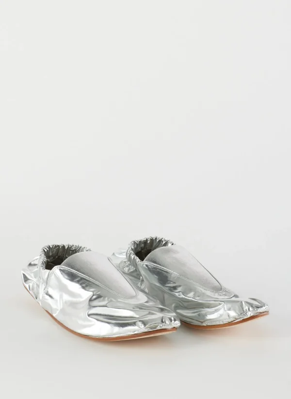 Tibi Metallic Mikhail Flat Silver Discount