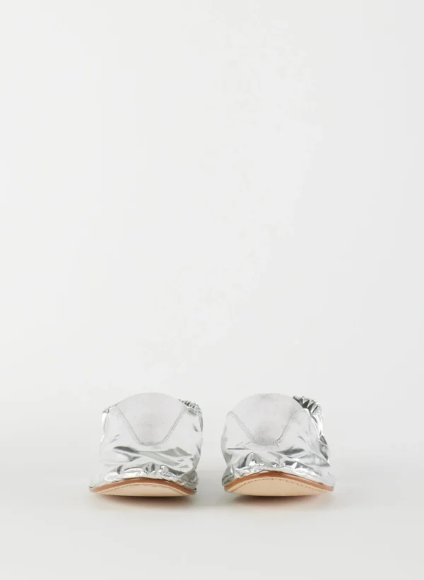 Tibi Metallic Mikhail Flat Silver Discount