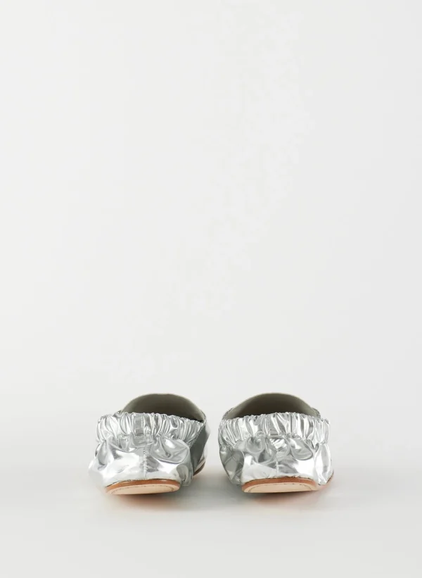 Tibi Metallic Mikhail Flat Silver Discount