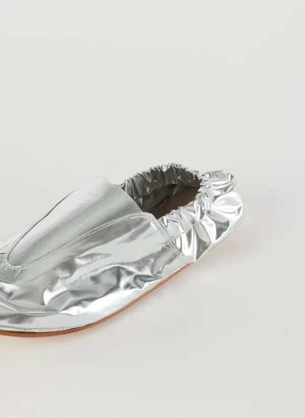 Tibi Metallic Mikhail Flat Silver Discount