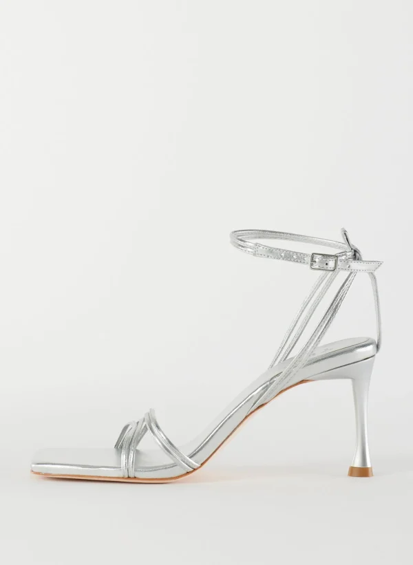 Tibi Metallic Nappa Guy Sandal Silver Outlet