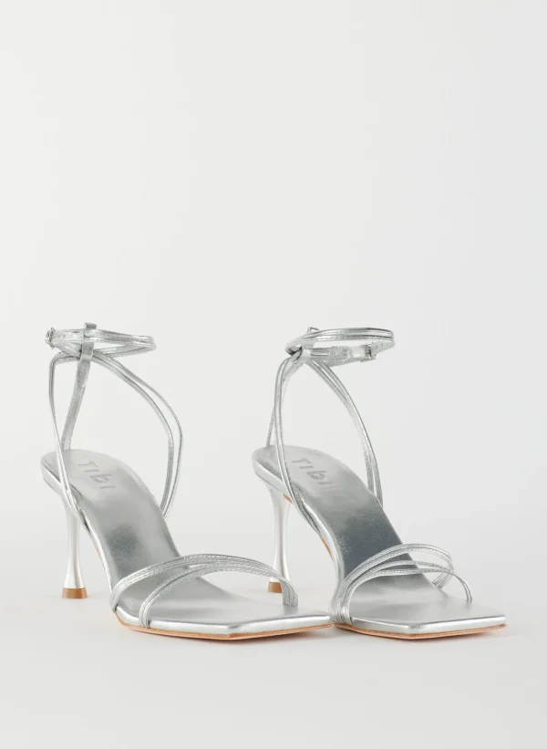 Tibi Metallic Nappa Guy Sandal Silver Outlet