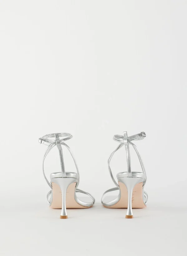 Tibi Metallic Nappa Guy Sandal Silver Outlet