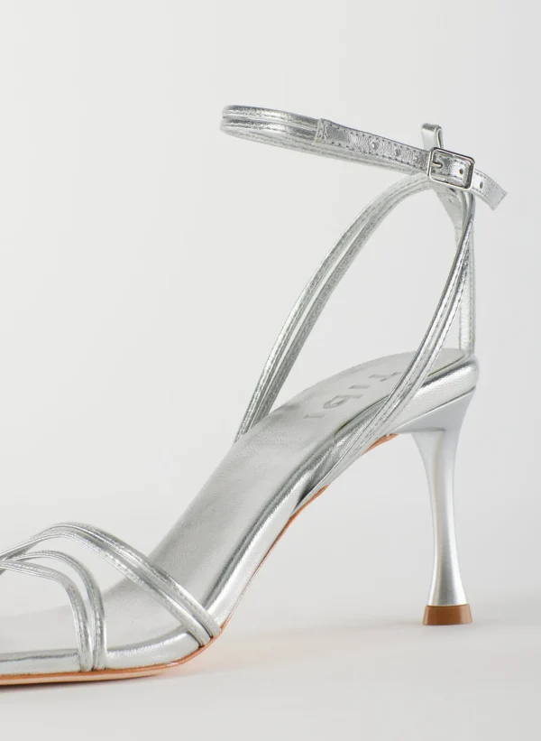 Tibi Metallic Nappa Guy Sandal Silver Outlet