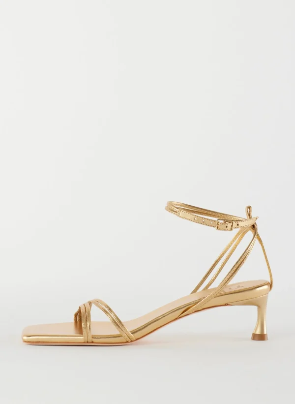 Tibi Metallic Nappa Harper Sandal Gold Online