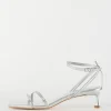 Tibi Metallic Nappa Harper Sandal Silver Flash Sale