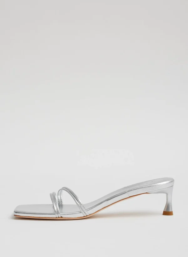 Tibi Metallic Nappa Jim Sandal Silver Online