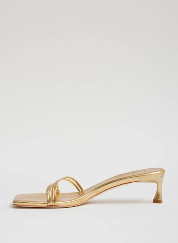 Tibi Metallic Nappa Jim Sandal Gold Best
