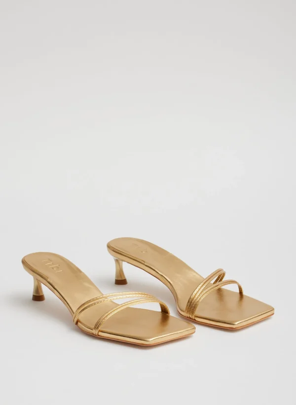 Tibi Metallic Nappa Jim Sandal Gold Best