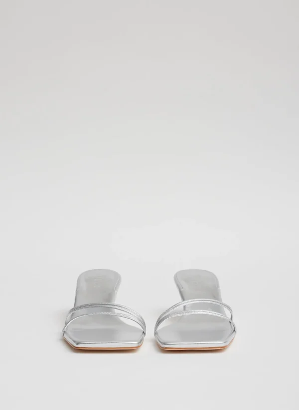 Tibi Metallic Nappa Jim Sandal Silver Online