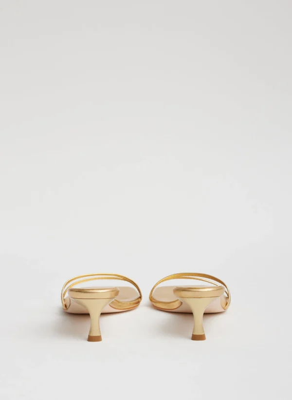 Tibi Metallic Nappa Jim Sandal Gold Best