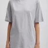 Tibi Mock Neck Unisex T-Shirt Greystone Hot