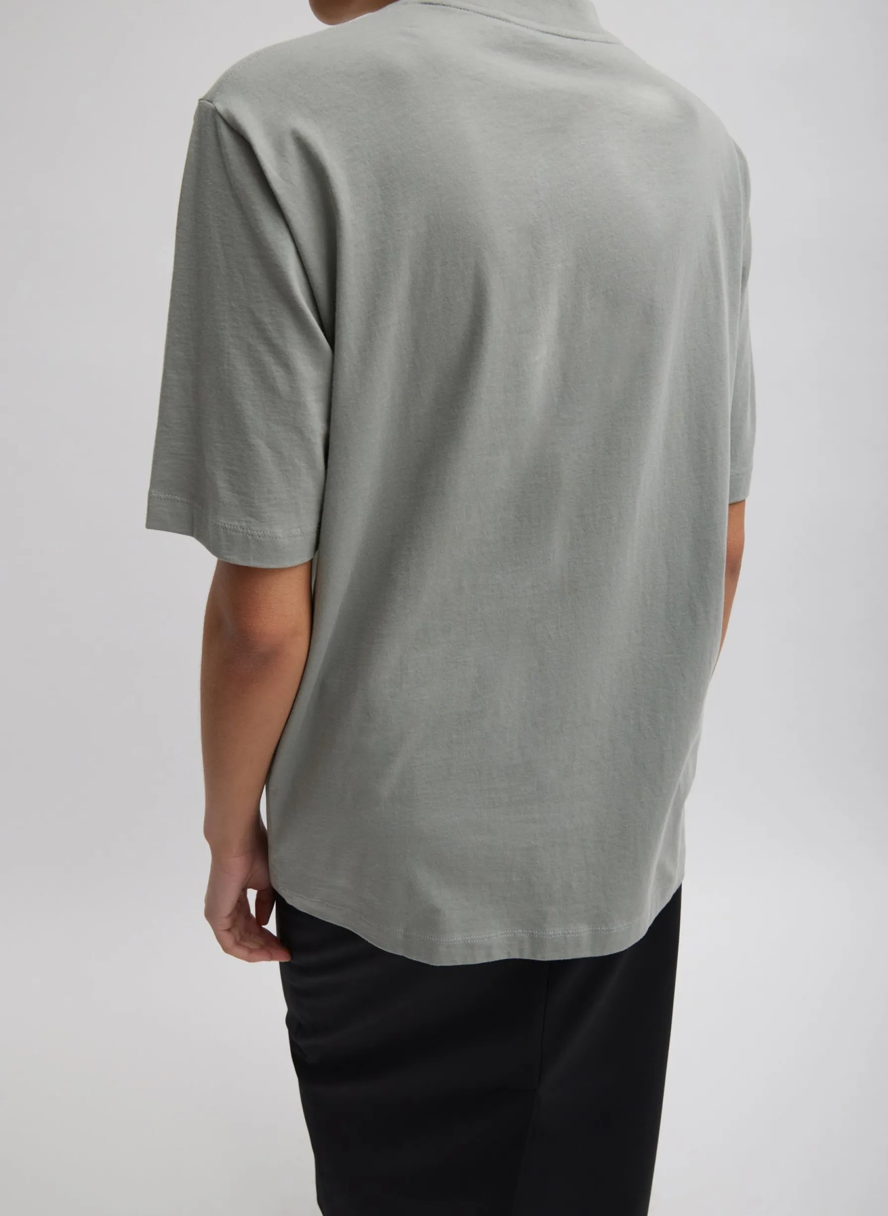 mock_neck_unisex_tshirt_3.webp Tibi Mock Neck Unisex T-Shirt Pumice Grey Outlet