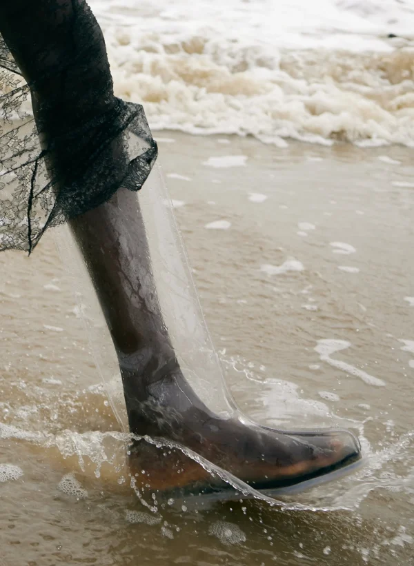 Tibi Mookie Rain Boot Clear New