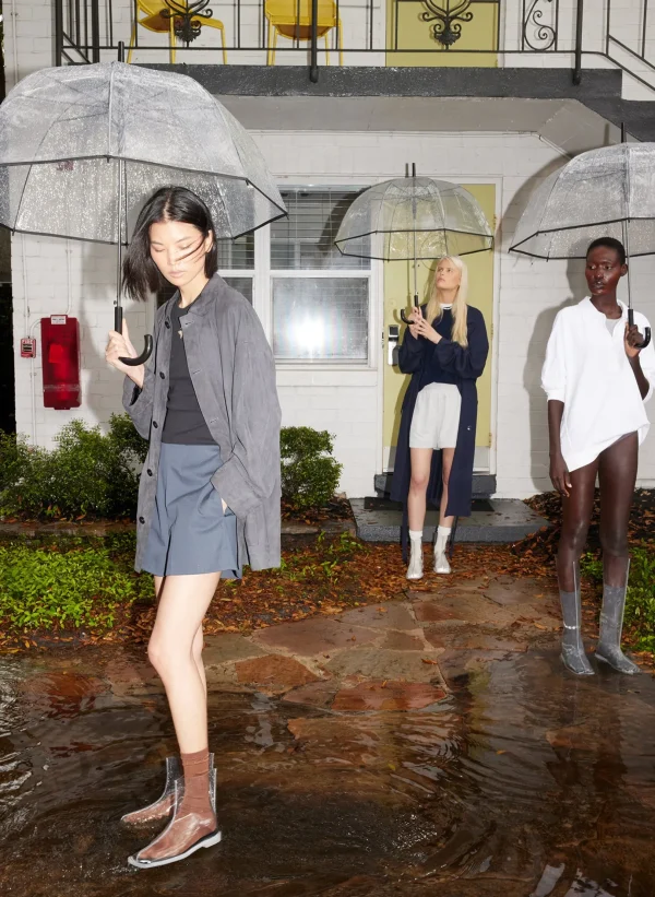 Tibi Mookie Rain Boot Clear New